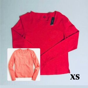 J. Crew '90s Fitted Organic Slub Cotton Long-Sleeve T-Shirt Women’s Size XS